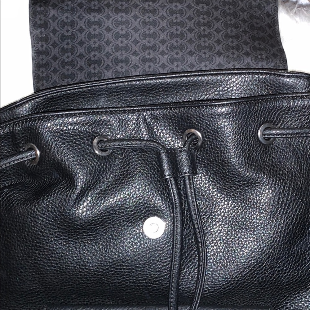 Drawstring Faux Leather Mini Backpack - image 3
